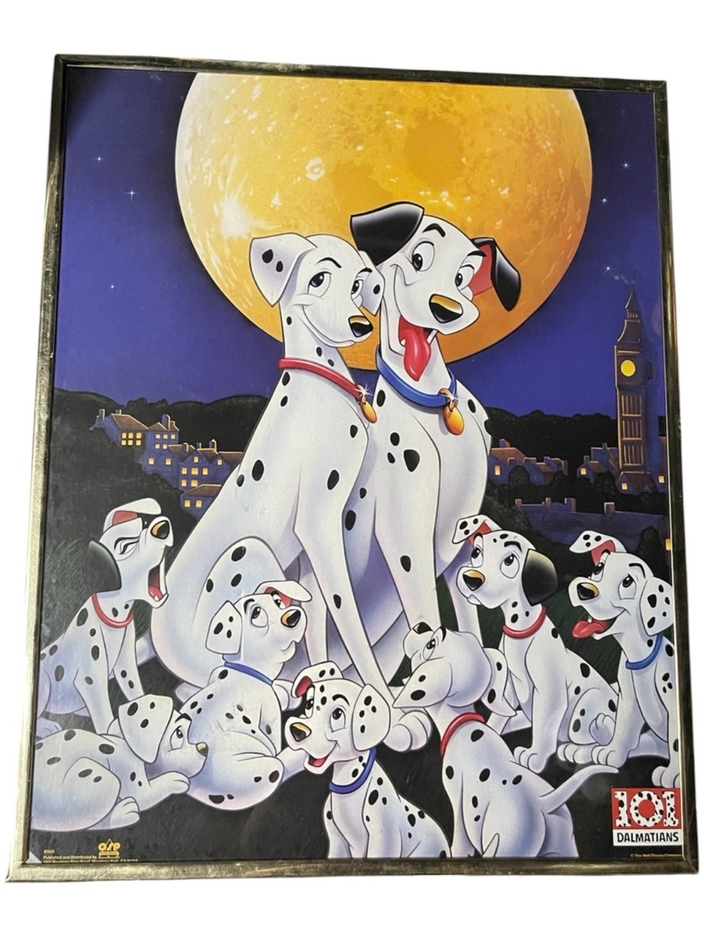 Vintage Disney 101 Dalmatians Framed Art Print Poster OSP 90s Cartoon Movie - Picture 2 of 3
